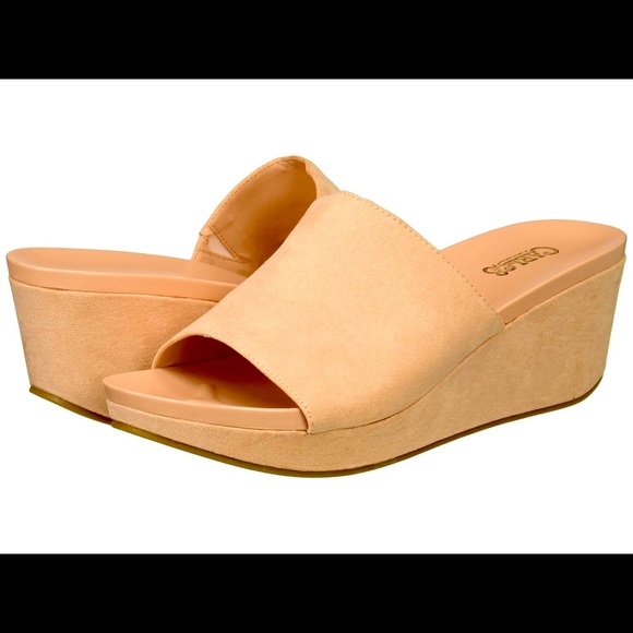 Carlos Santana Shoes - NWT Camel Tan Wedge Slide Sandal